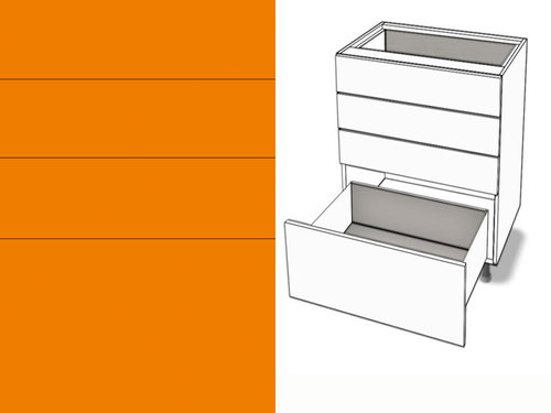 Unterschränke 4-Schubladen TANDEMBOX TIP-ON Vollauszug Softclose bis 90cm